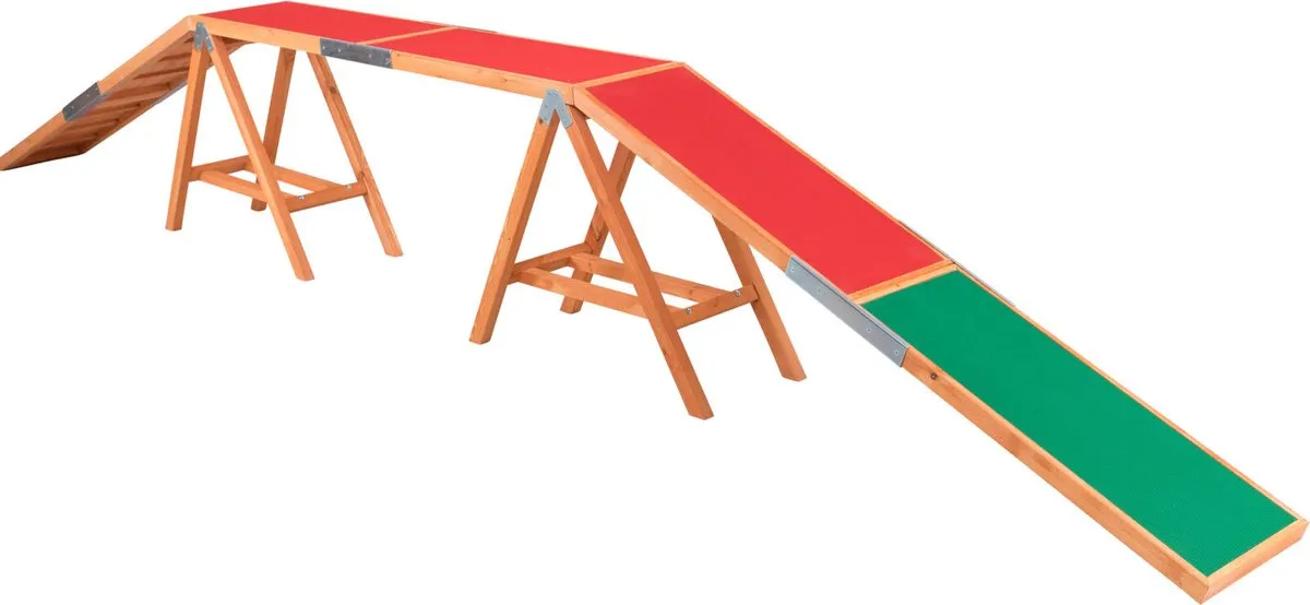 Trixie Dog Activity Agility Hondenloop - 456x64x30cm - Rood/ Groen