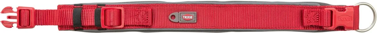 Trixie Premium Halsband Hond Extra Breed 53-62cm - Rood/Grijs Grafiet - afbeelding 3 van 4