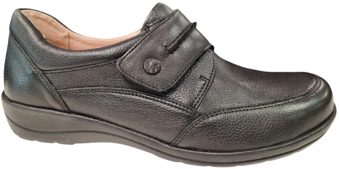 Caprice Zwarte Leren Dames Bandschoenen