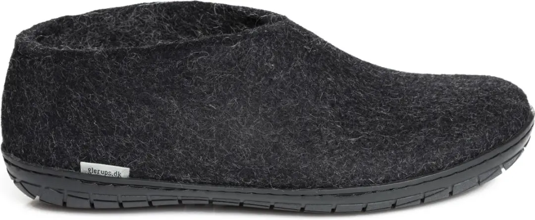 Glerups Warme Vilten Pantoffel Zwart Rubber Zool ar-02-02-38