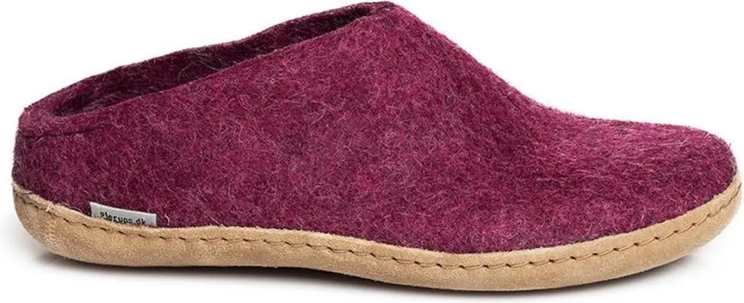 Glerups Slipper met leren zool-Cranberry-43