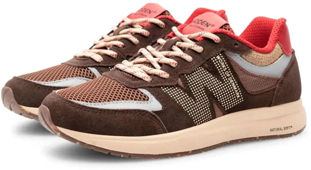 Woden Rigmor Open Mesh Sneakers bruin - afbeelding 3 van 6