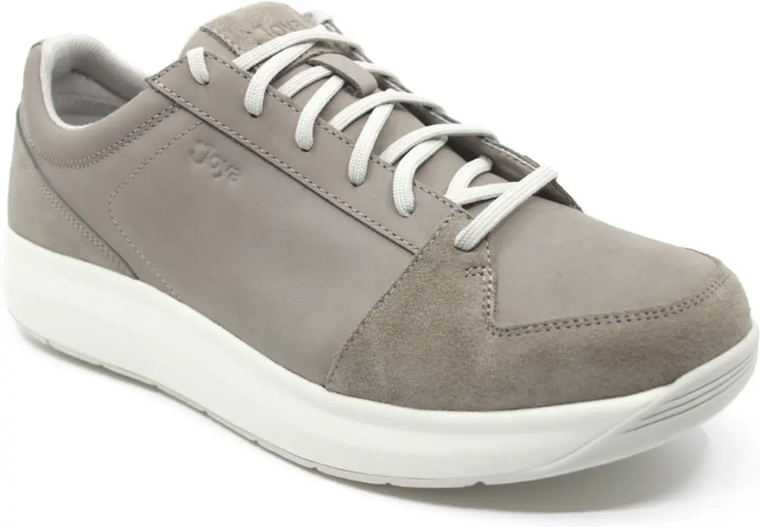 Joya, OLIVER Beige, JY527A, Beige heren sneaker met schokdempende PU zolen wijdt