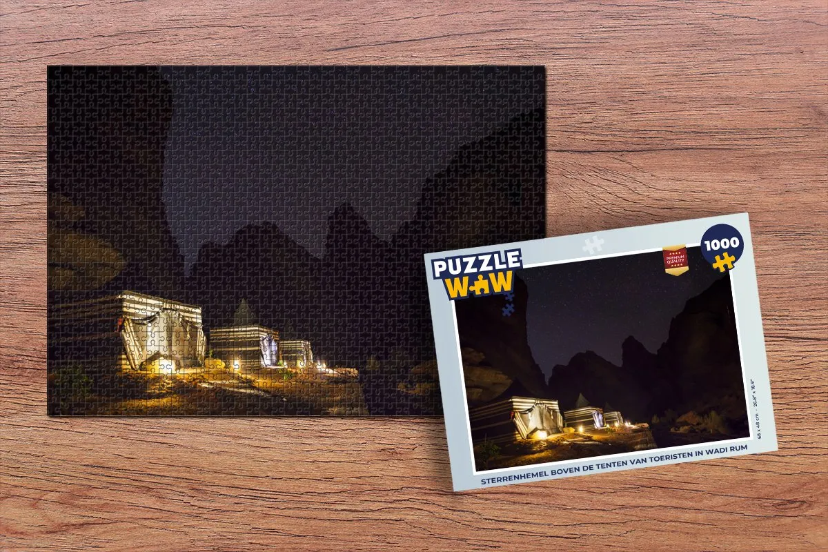 PuzzleWow Sterrenhemel Wadi Rum Legpuzzel 1000 Stuks - Multicolor
