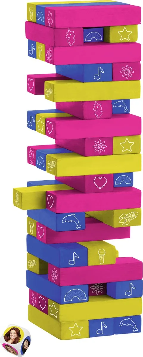 K3 Regenboogtoren Actiespel - 54 Blokjes - 2-4 Spelers