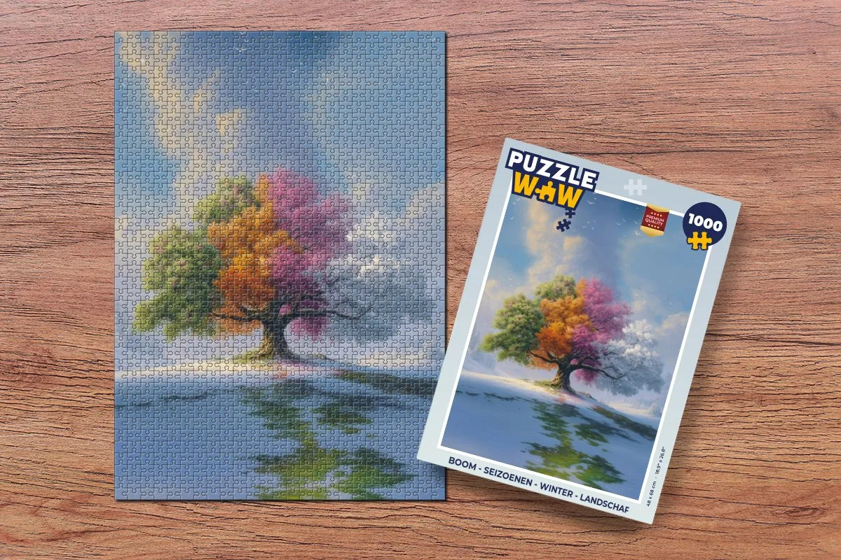 PuzzleWow Boom Seizoenen Winter Landschap Puzzel 1000 Stuks