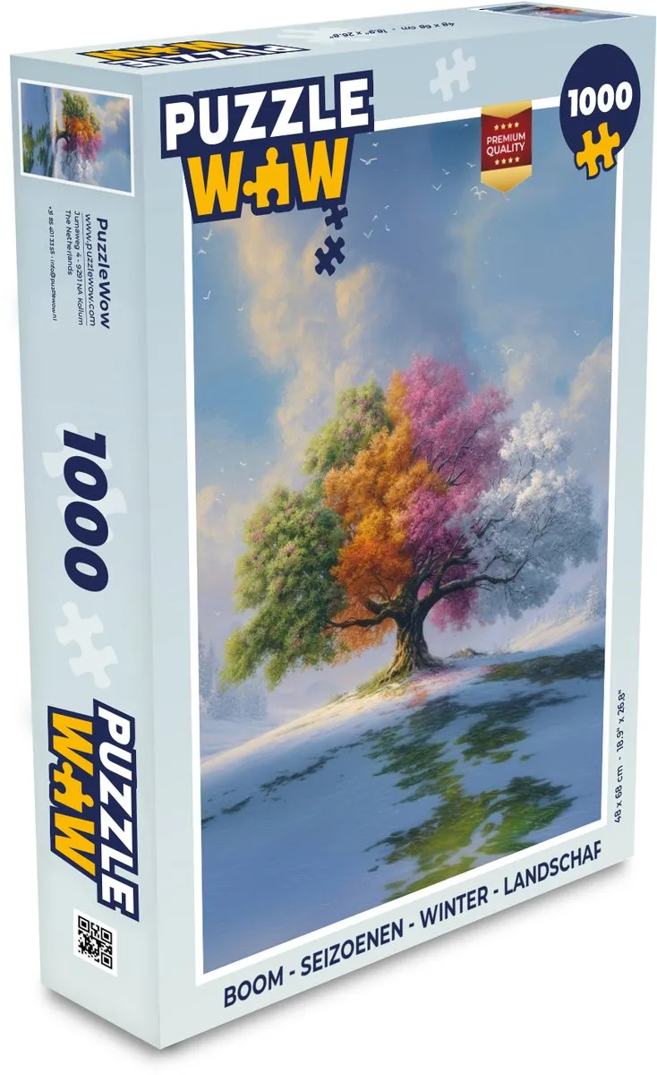 PuzzleWow Boom Seizoenen Winter Landschap Puzzel 1000 Stuks