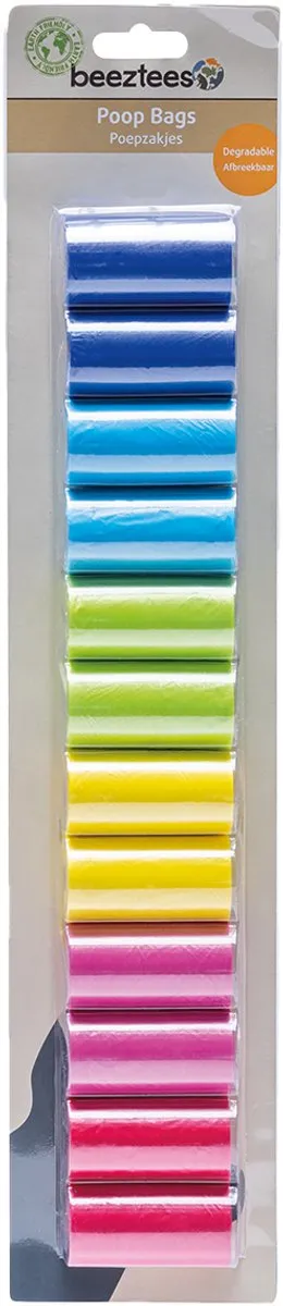 Beeztees Poepzakjes Regenboog - 120 Stuks
