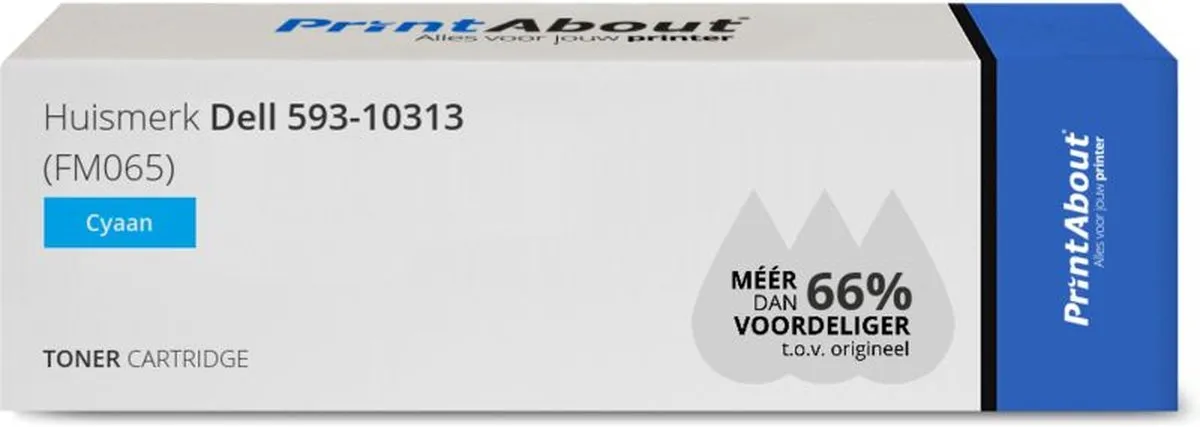 PrintAbout Huismerk 593-10313-PA Toner Cyaan - 3.000 Pagina's