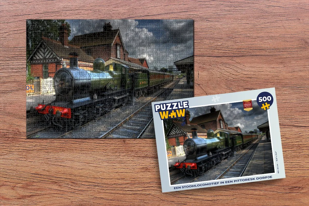 PuzzleWow Legpuzzel Stoomlocomotief 500 Stuks - Multicolor