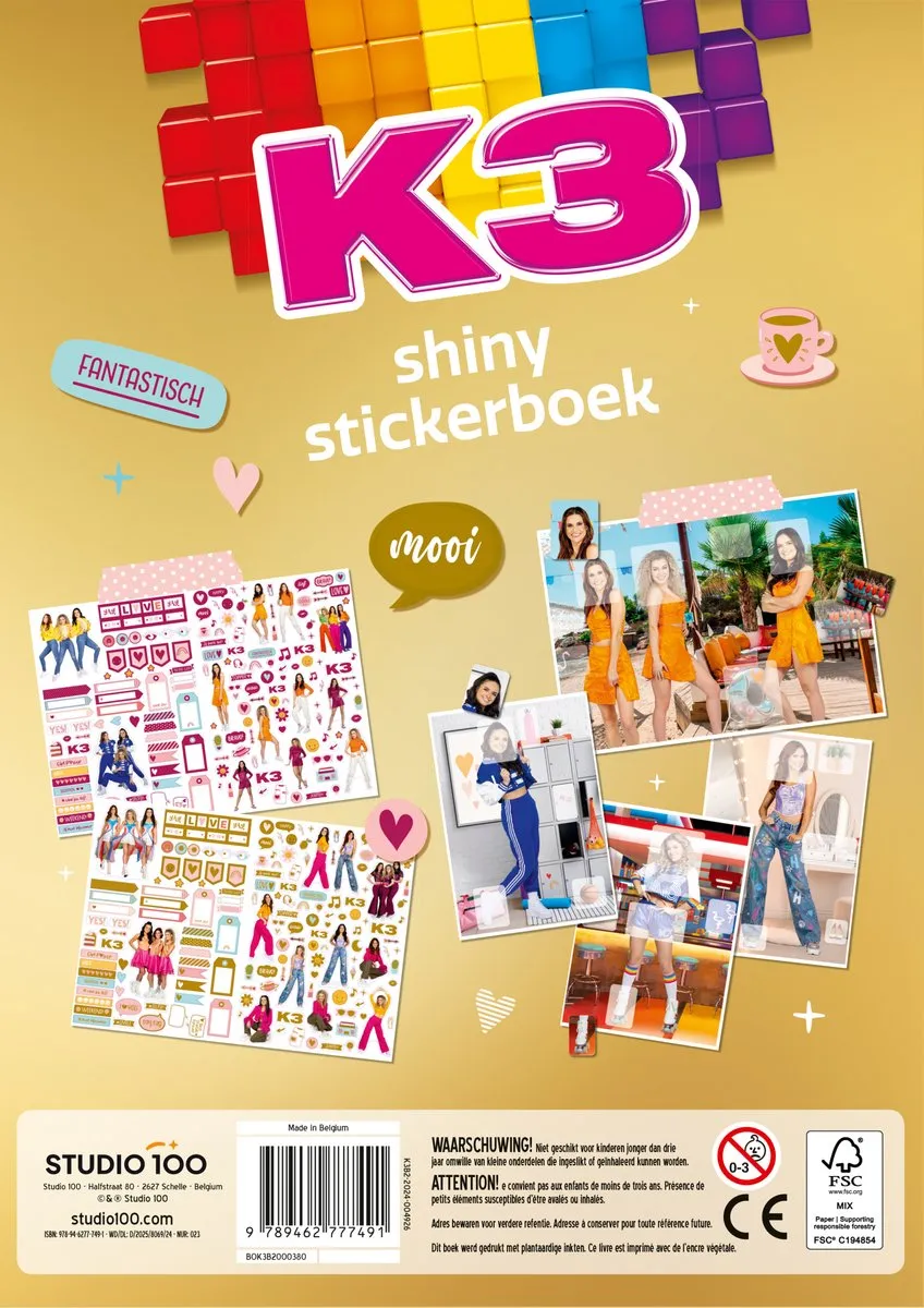 Studio 100 K3 Stickerboek Shiny Stickers BOK3B2000380