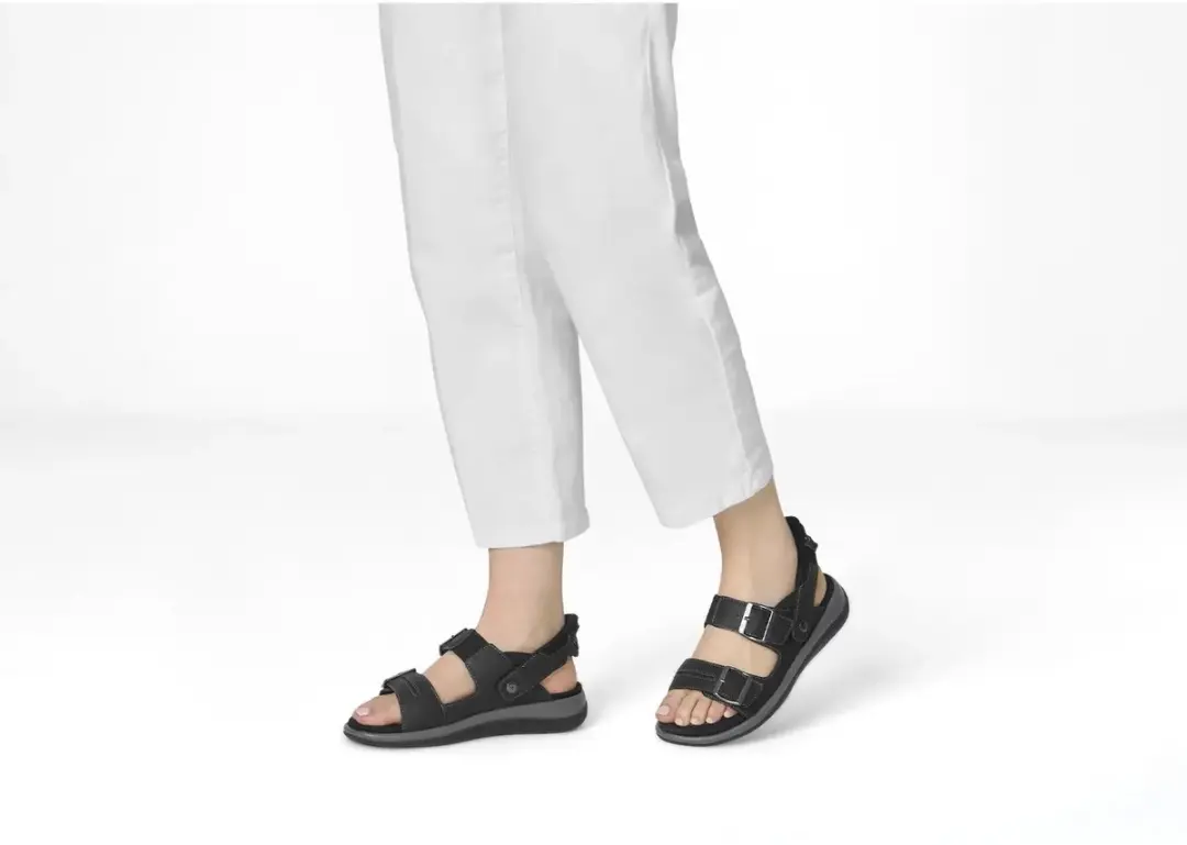 Orthofeet Minerva Hands Free Damessandalen - Zwart - afbeelding 2 van 2