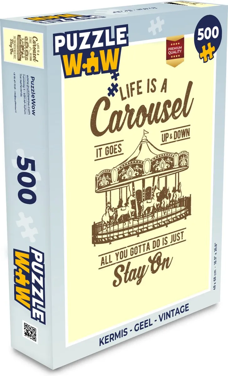 PuzzleWow Kermis Vintage Legpuzzel 500 Stuks