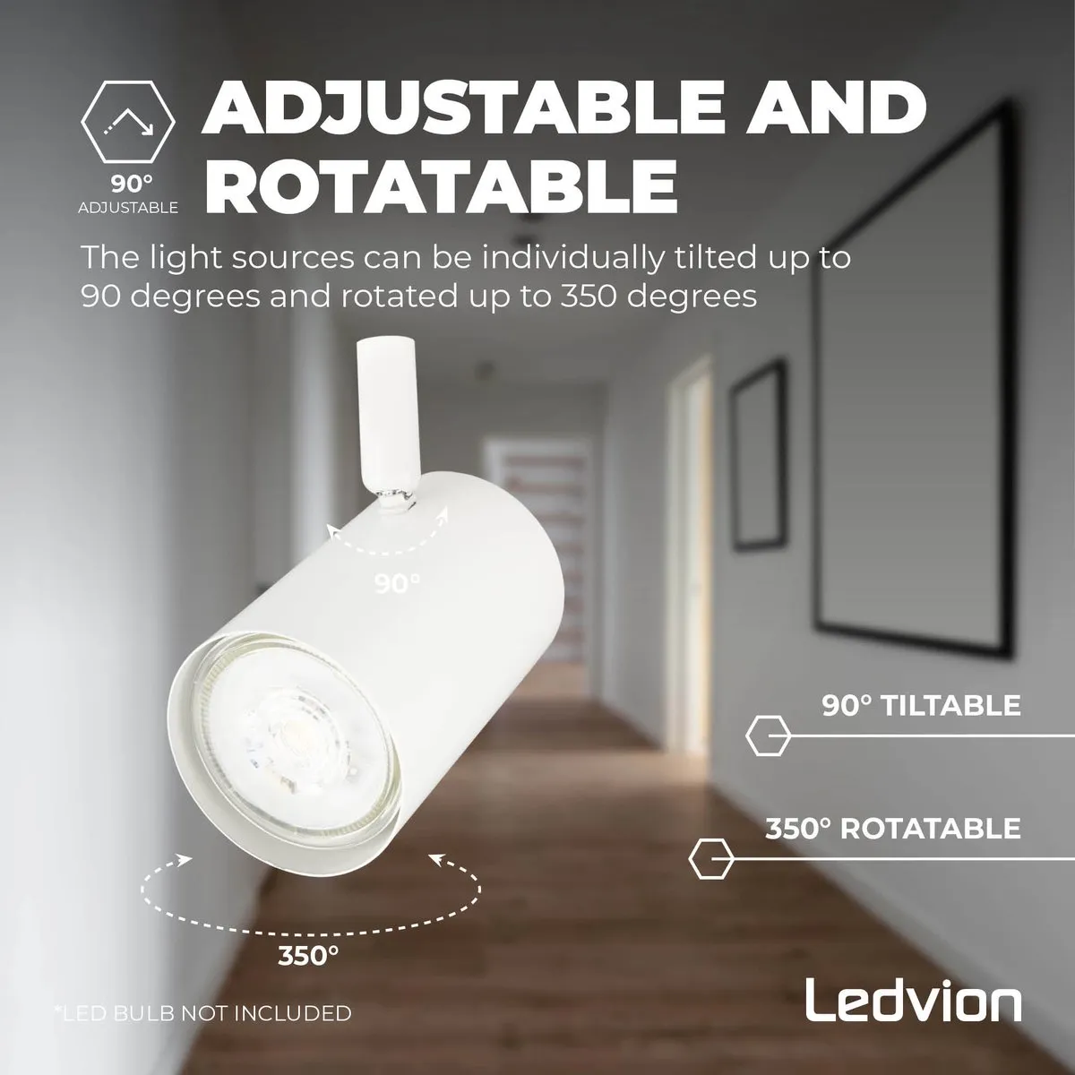Ledvion LED Plafondspot Dimbaar GU10 2-lichts - Wit