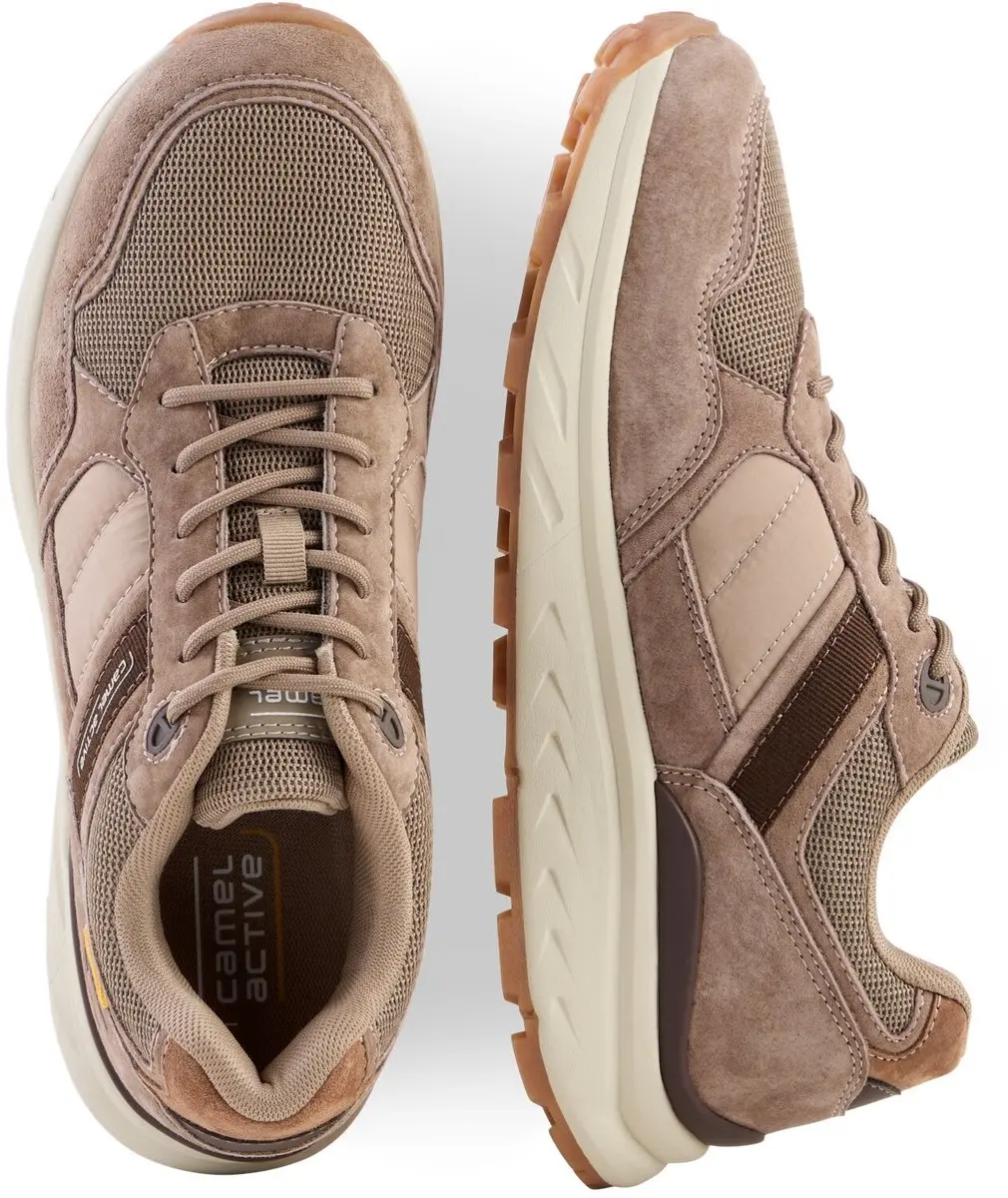 camel active Sneaker van nubuck en textielmix met comfortabele zool