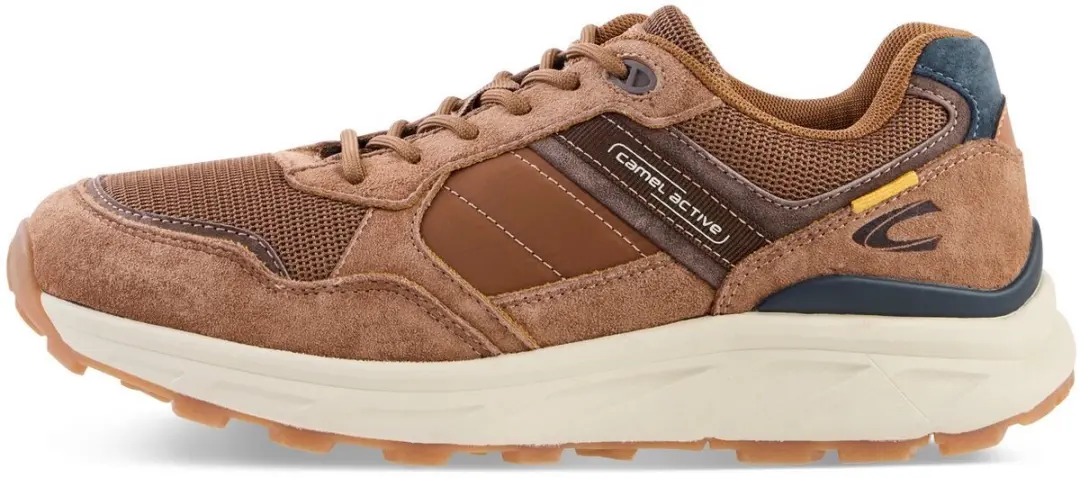 camel active Sneaker van nubuck en textielmix met comfortabele zool