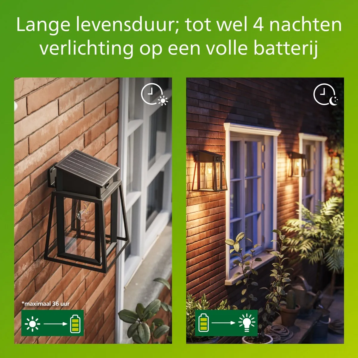 Philips Lysin Wandlamp Solar 3.2W Warmwit - Zwart