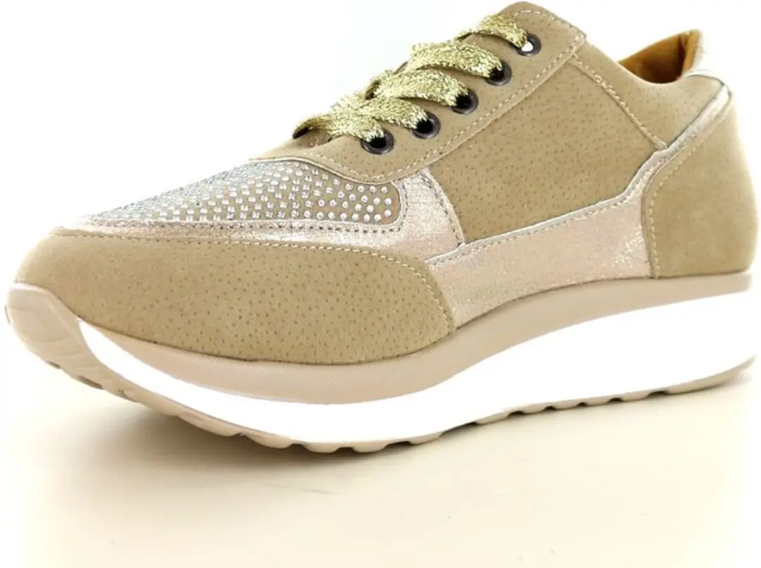 Hafjes Modena Sneakers Taupe maat 39