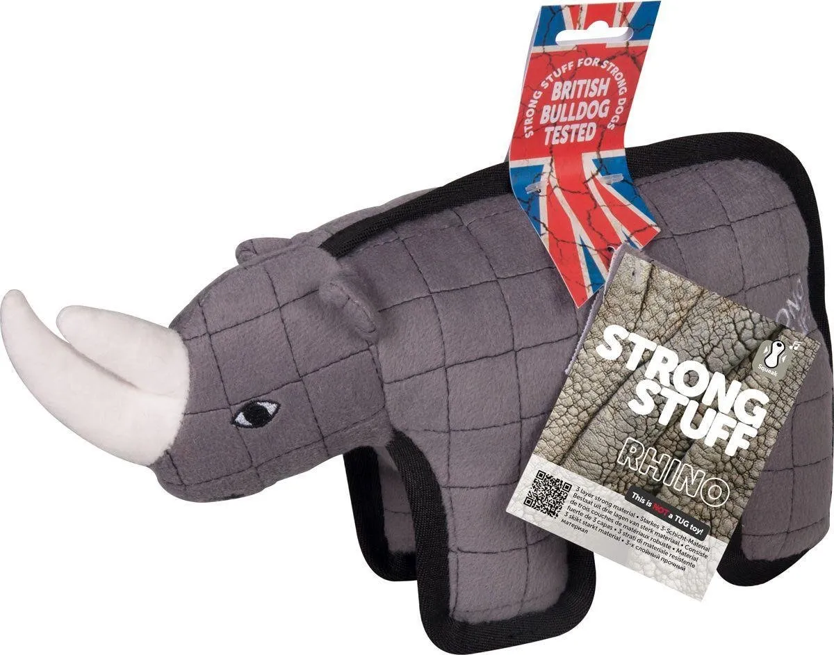 Flamingo Strong Stuff Neushoorn Hondenspeelgoed 32cm - Grijs