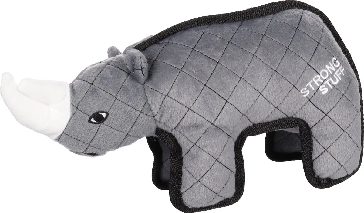 Flamingo Strong Stuff Neushoorn Hondenspeelgoed 32cm - Grijs
