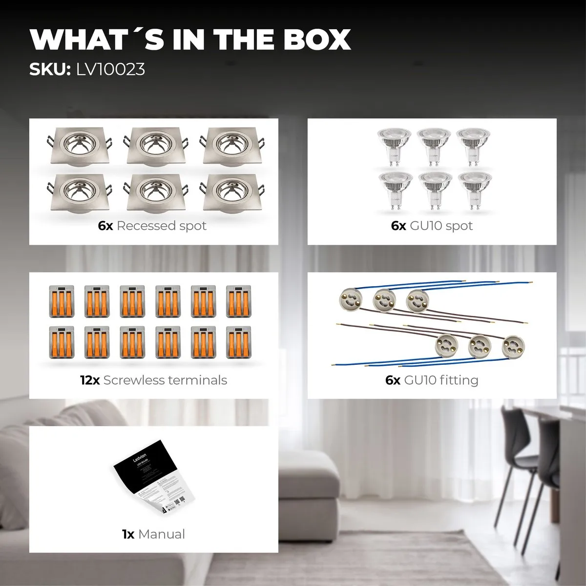 Ledvion 6x Inbouwspot Sevilla Dimbaar 3W 4000K - RVS - afbeelding 6 van 6