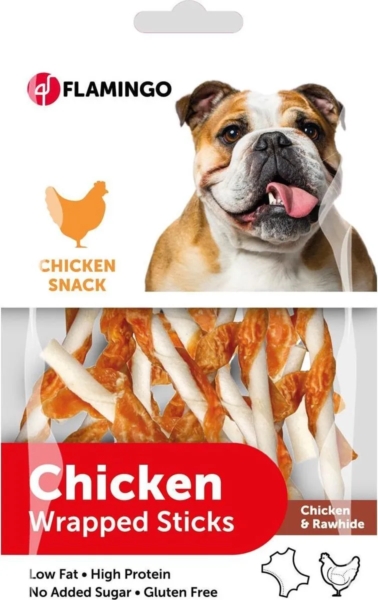 Flamingo Chick'n Wrapped Sticks Hondensnacks 65g