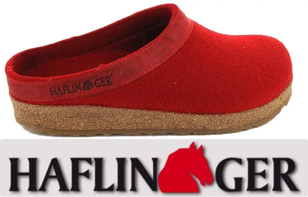 Rode Haflinger Pantoffels Grizzly Torben Rubin