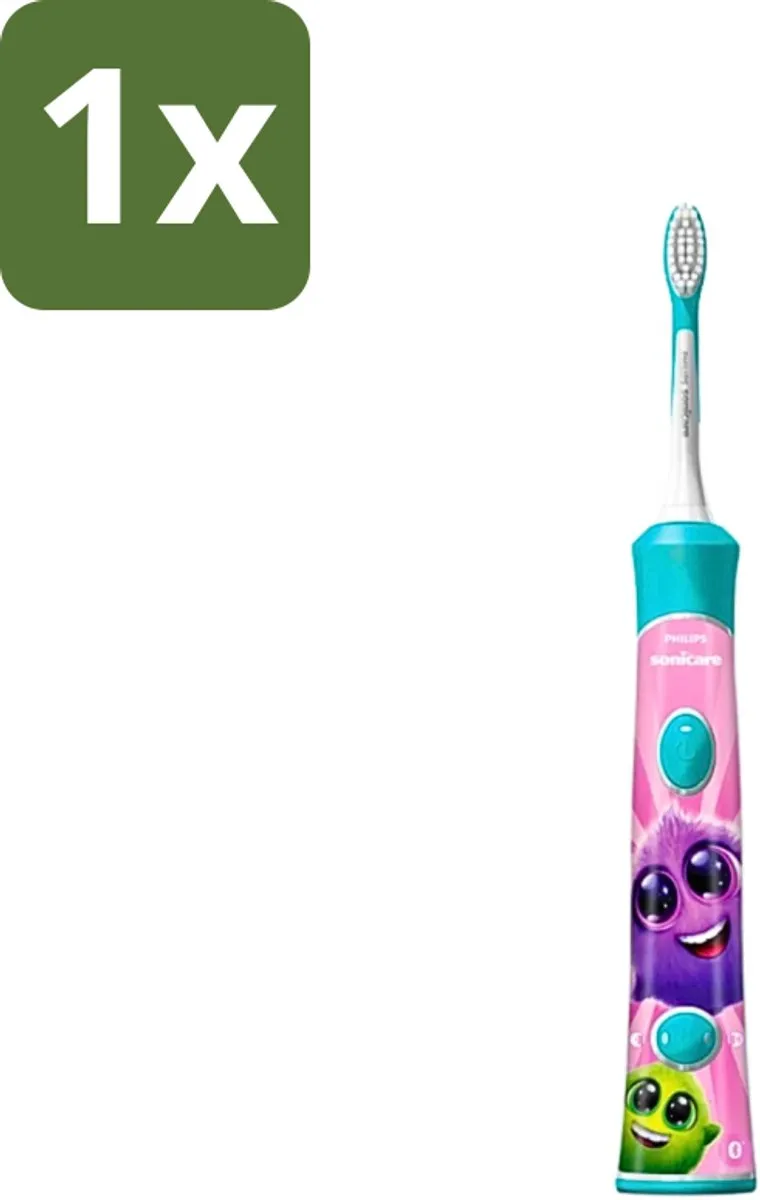 1 x Philips Sonicare - Elektrische Tandenborstel - For Kids - Blauw - Inclusief Extra Opzetborstel - HX6322/04 - Elektrische Tandenborstel Voor Kinderen - Kinderpoetsen - Speelse Tandenborstel - Interaktieve App - Beloningssysteem