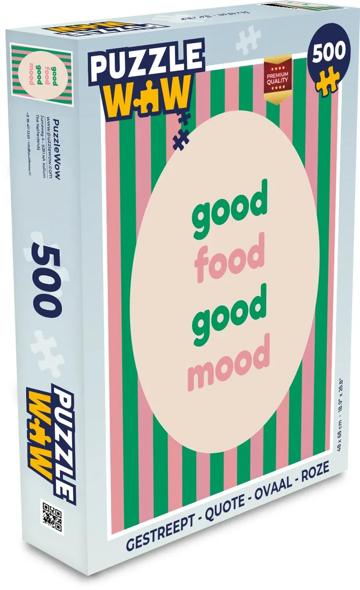 PuzzleWow Gestreept Quote Legpuzzel 500 Stuks