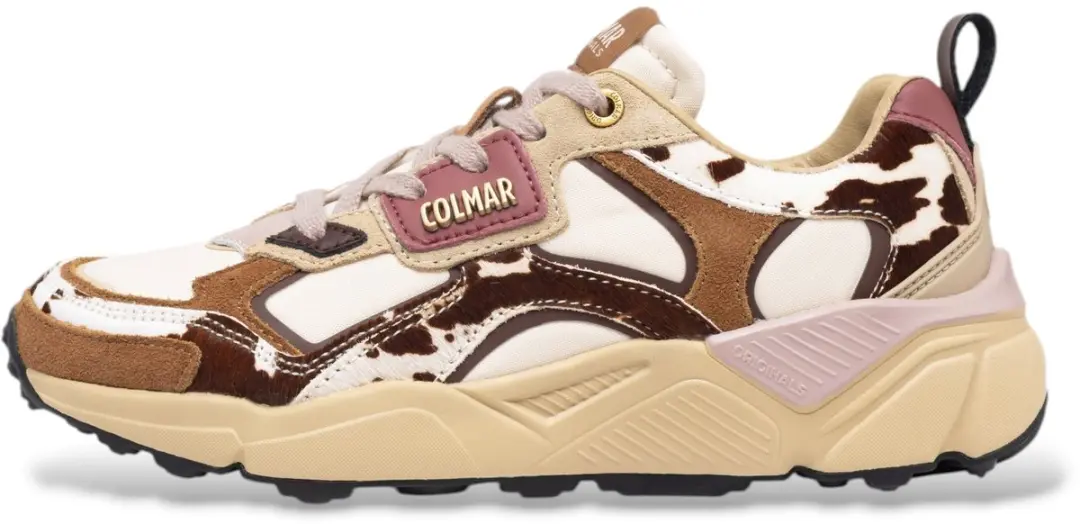 Colmar Witte Garner Spots leren sneakers met meerdere kleuren