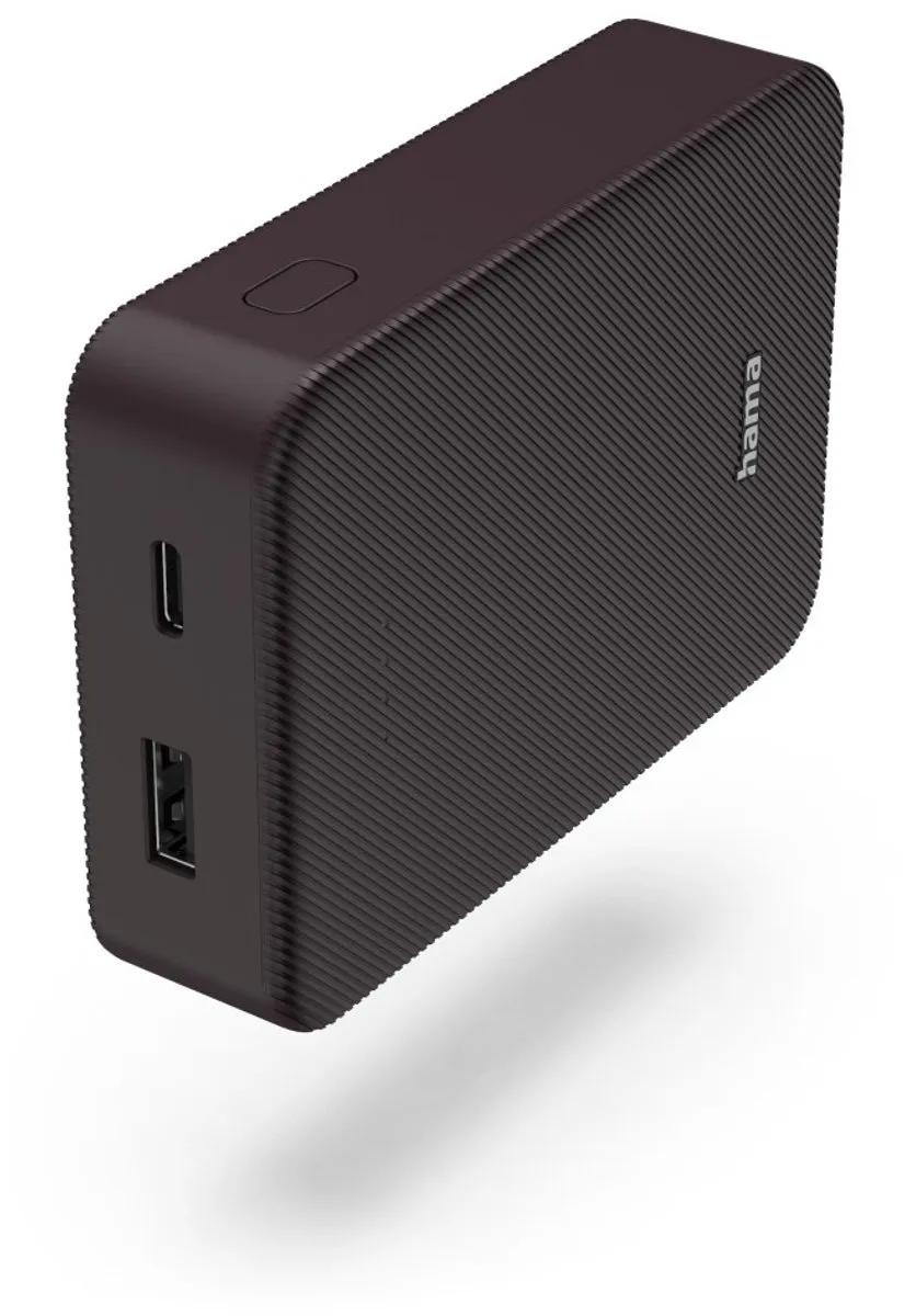 Hama Powerbank - Color - 10000mAh - 15W - 1x USB-C, 1x USB-A - Pruim
