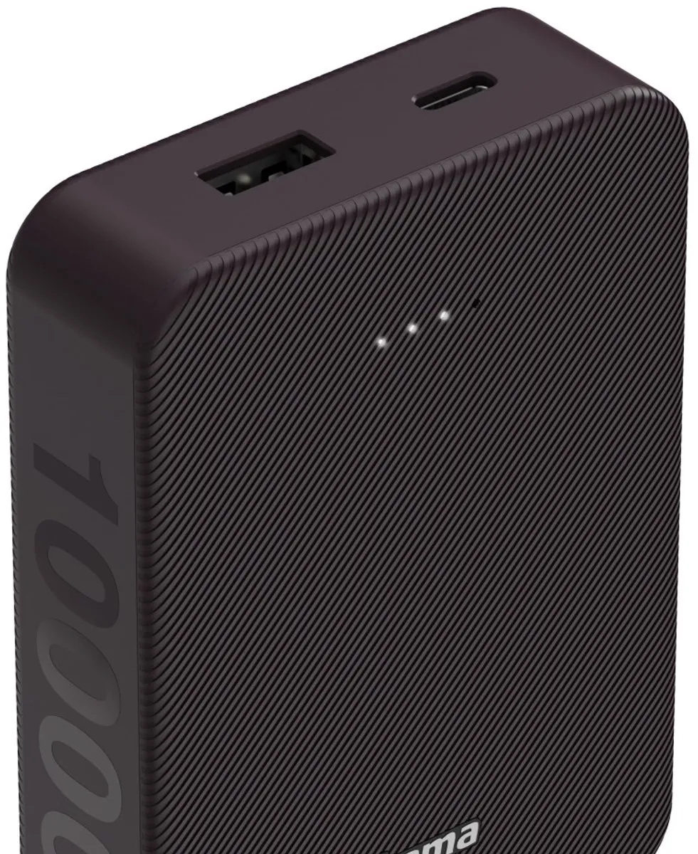 Hama Powerbank - Color - 10000mAh - 15W - 1x USB-C, 1x USB-A - Pruim