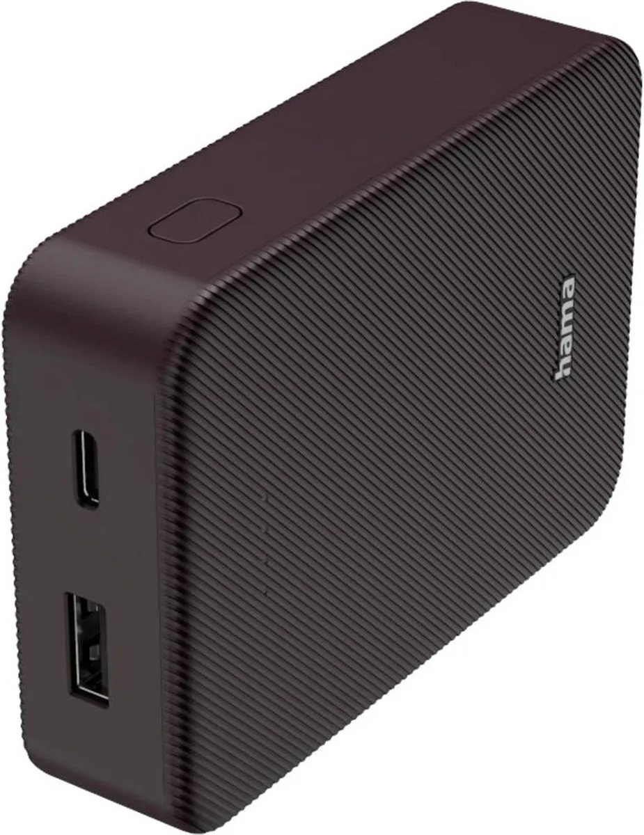 Hama Powerbank - Color - 10000mAh - 15W - 1x USB-C, 1x USB-A - Pruim