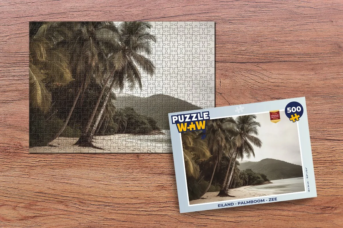 PuzzleWow Legpuzzel Eiland - Palmboom 500 Stuks