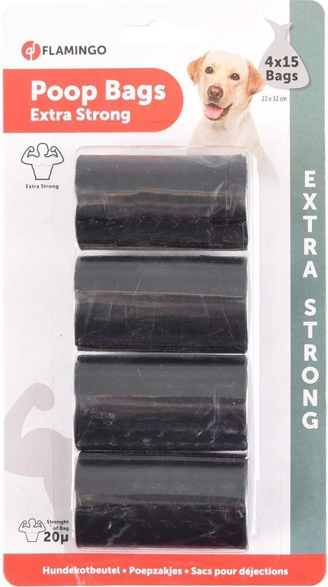 Flamingo Forta Hondenpoepzakjes - 60 Stuks
