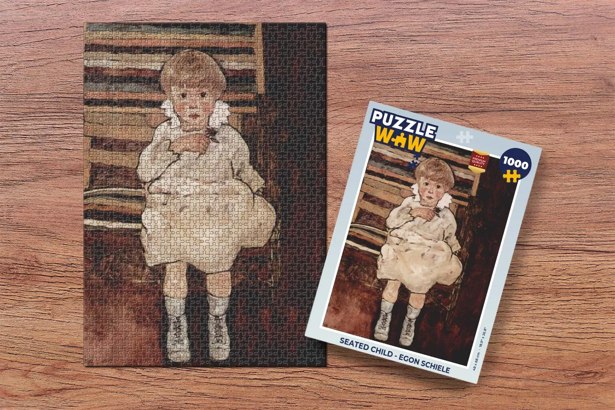 PuzzleWow Seated Child - Egon Schiele Legpuzzel 1000 Stuks - Multicolor