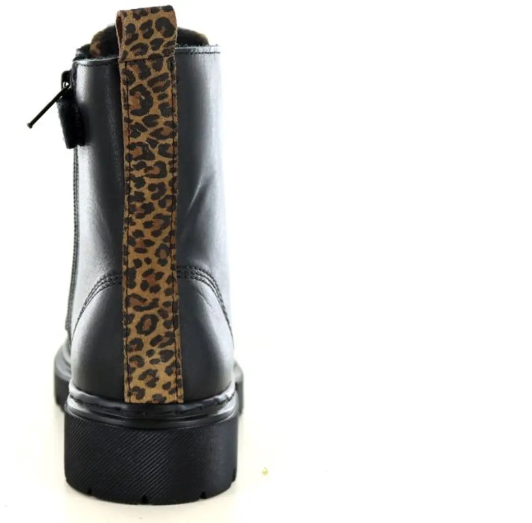 Bullboxer | Stoere meisjes veterboot | Zwart leer | Maat 31 - afbeelding 3 van 4