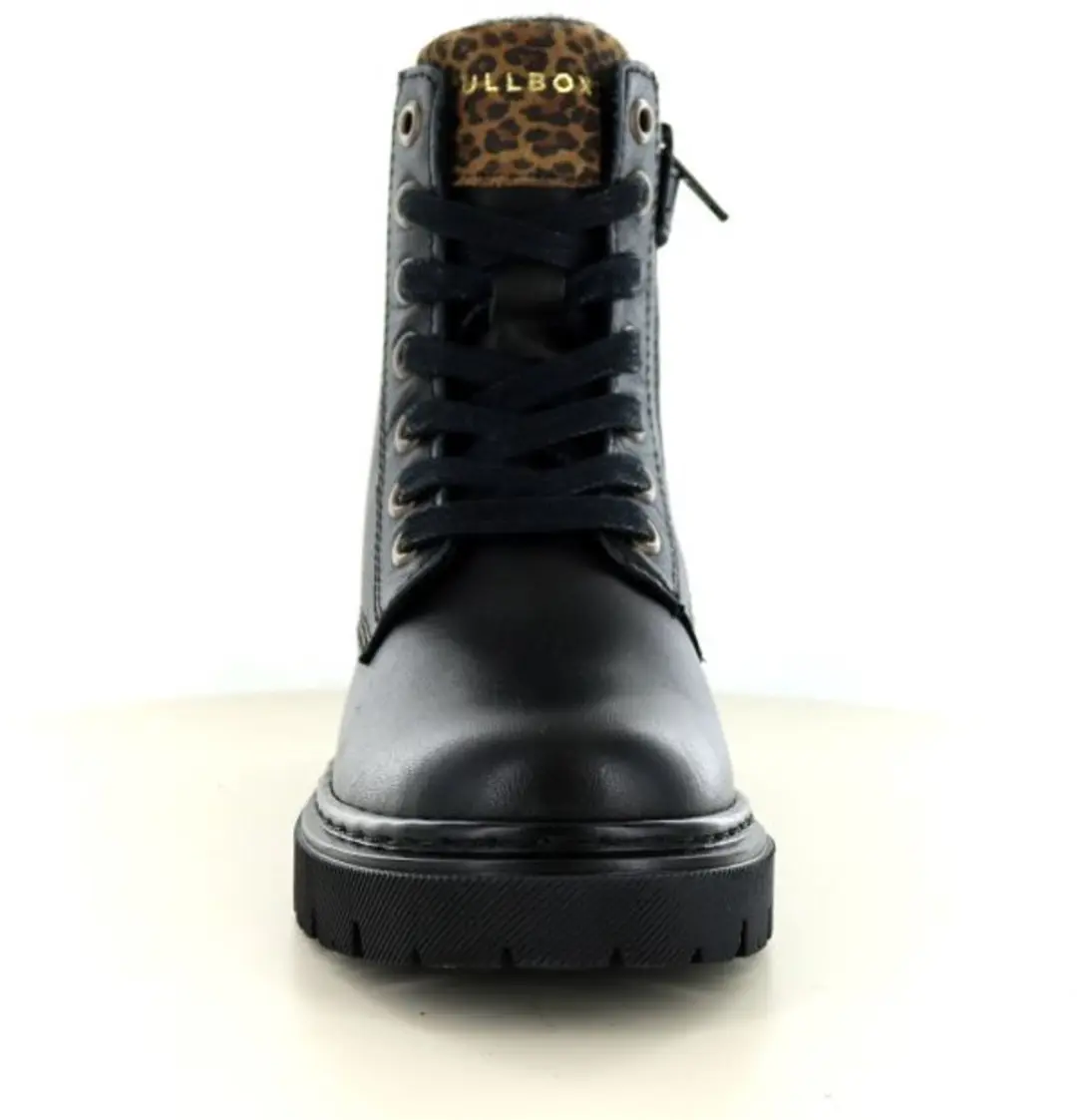 Bullboxer | Stoere meisjes veterboot | Zwart leer | Maat 31 - afbeelding 4 van 4