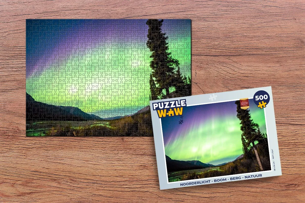PuzzleWow Noorderlicht Legpuzzel 500 Stuks - Multicolor