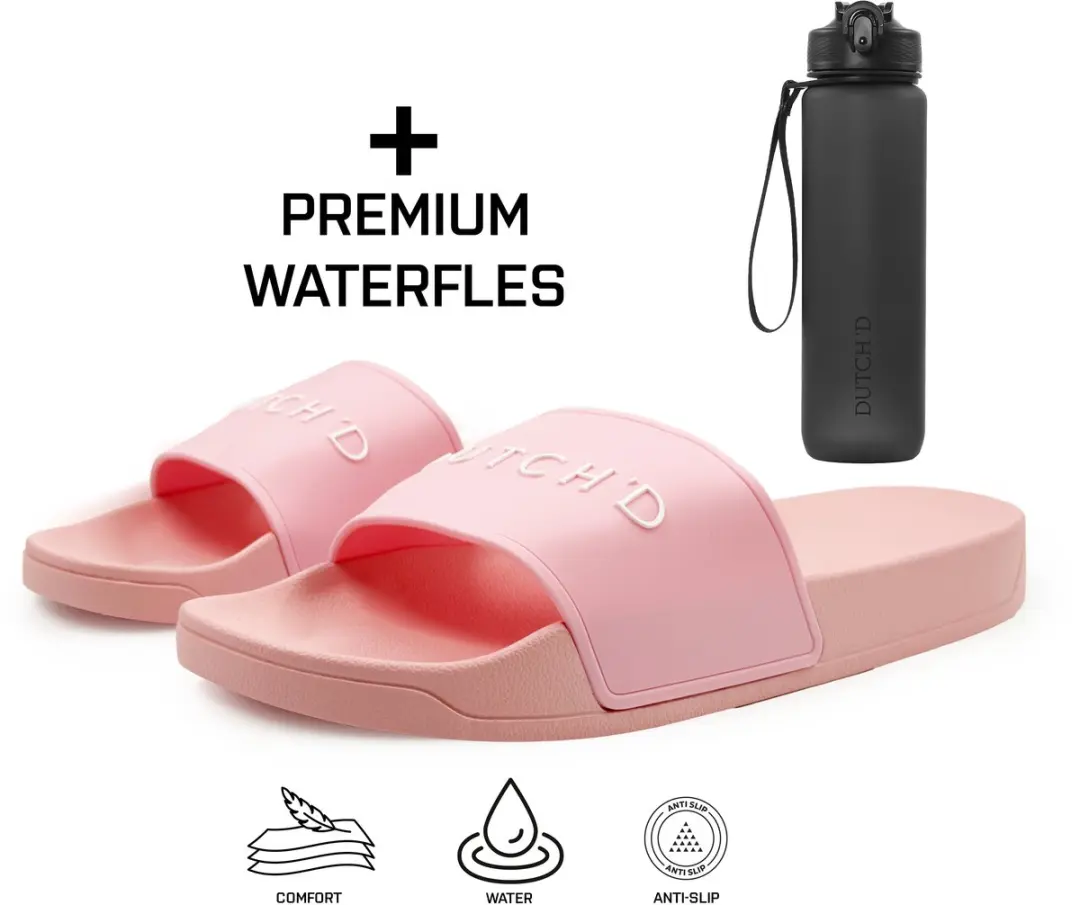 Badslippers + Waterfles
