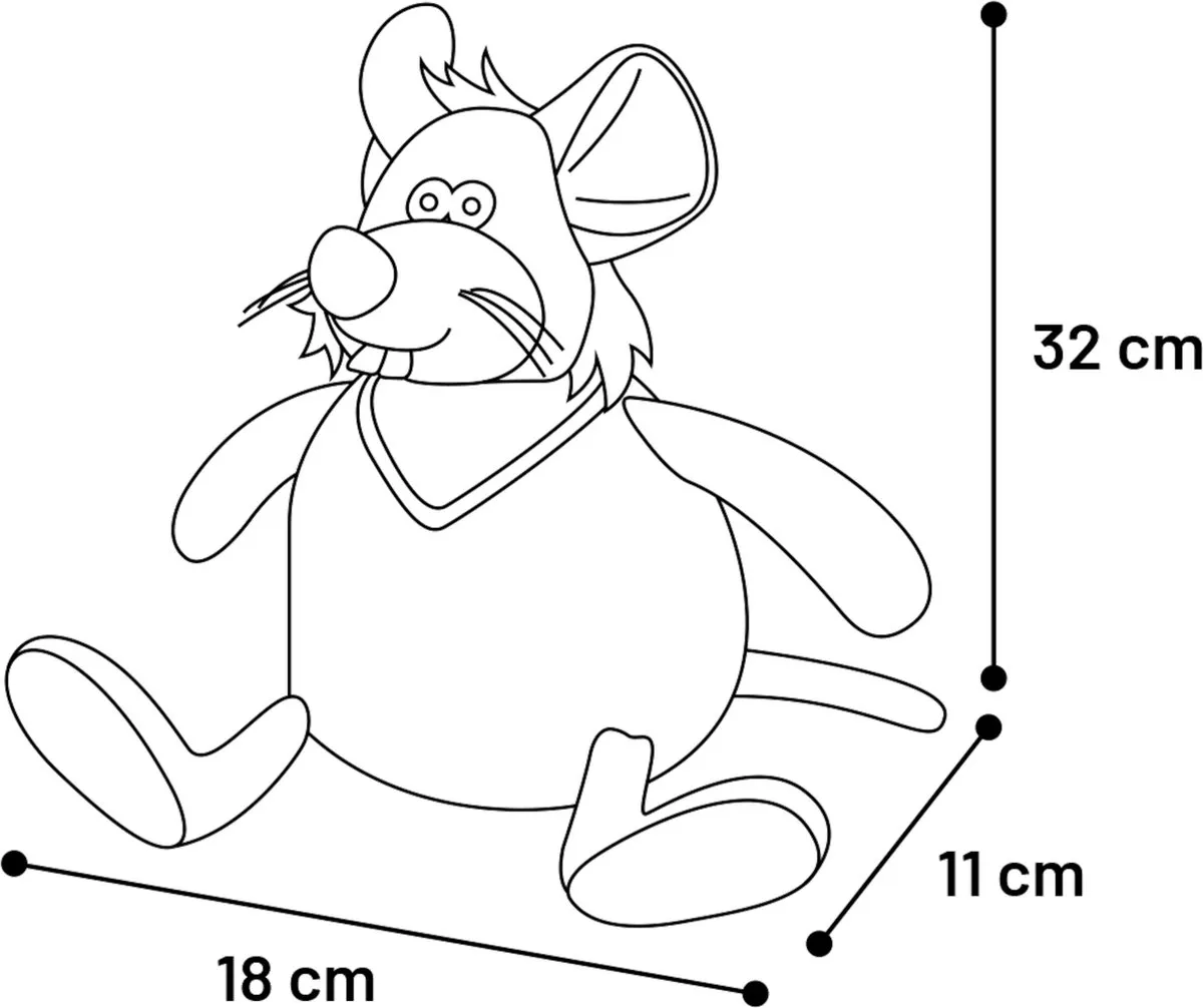 Flamingo Molly Muis Pluche Speeltje - Grijs 32cm