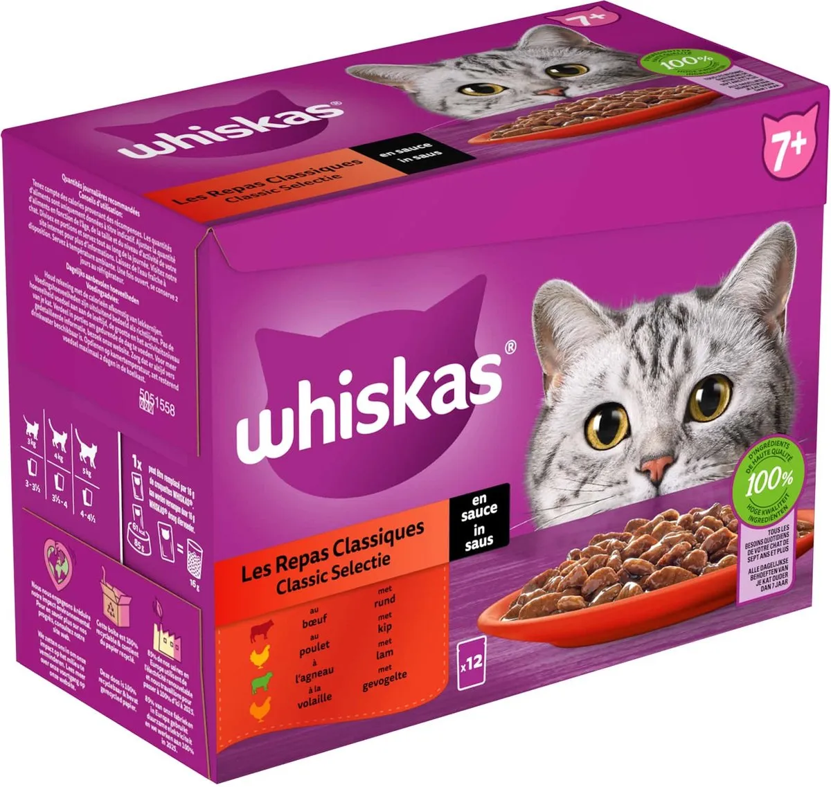 Whiskas Senior 7+ Classic Selectie in Saus - 48x85g
