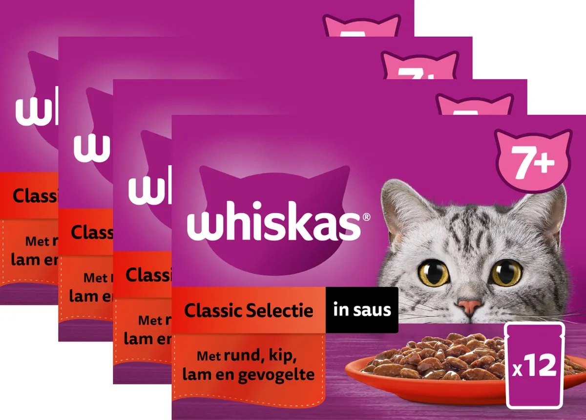 Whiskas Senior 7+ Classic Selectie in Saus - 48x85g