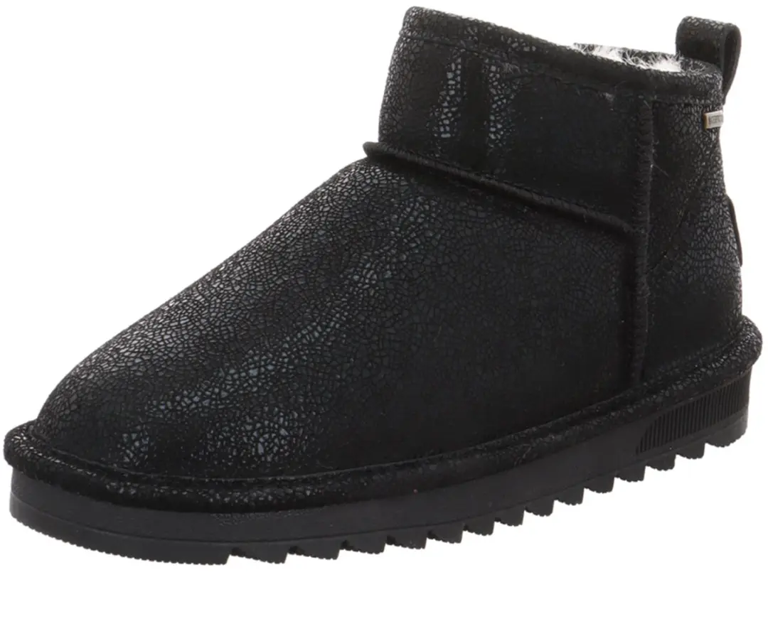 Natural Sense dames leren enkellaars Elbe 1152987 Warme voering zwart glitter