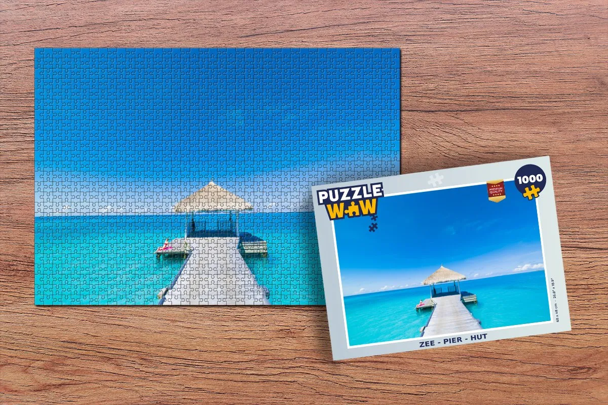 PuzzleWow Zee Pier Hut Legpuzzel 1000 Stuks - Multicolor