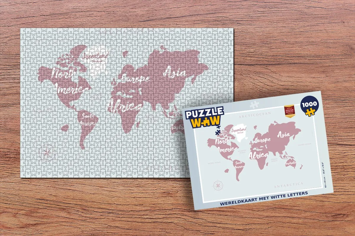 PuzzleWow Wereldkaart Legpuzzel 1000 Stuks