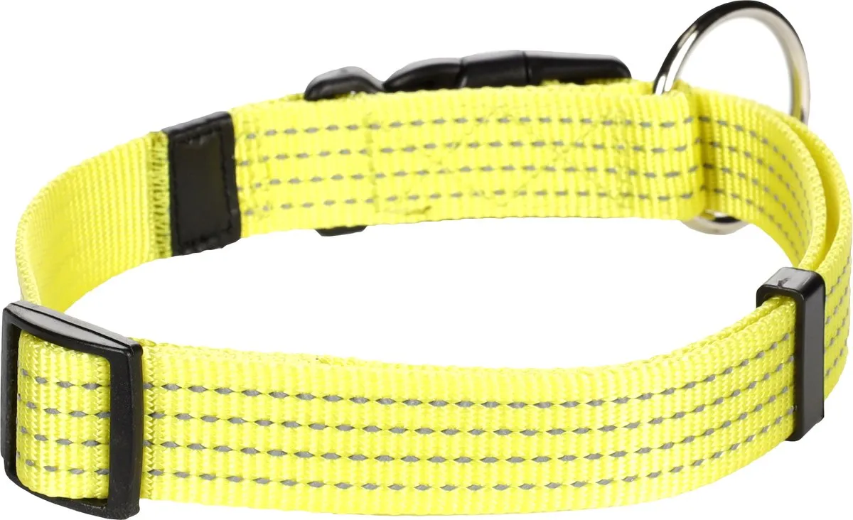 Flamingo Hondenhalsband Reflecterend - 45-65cm Geel