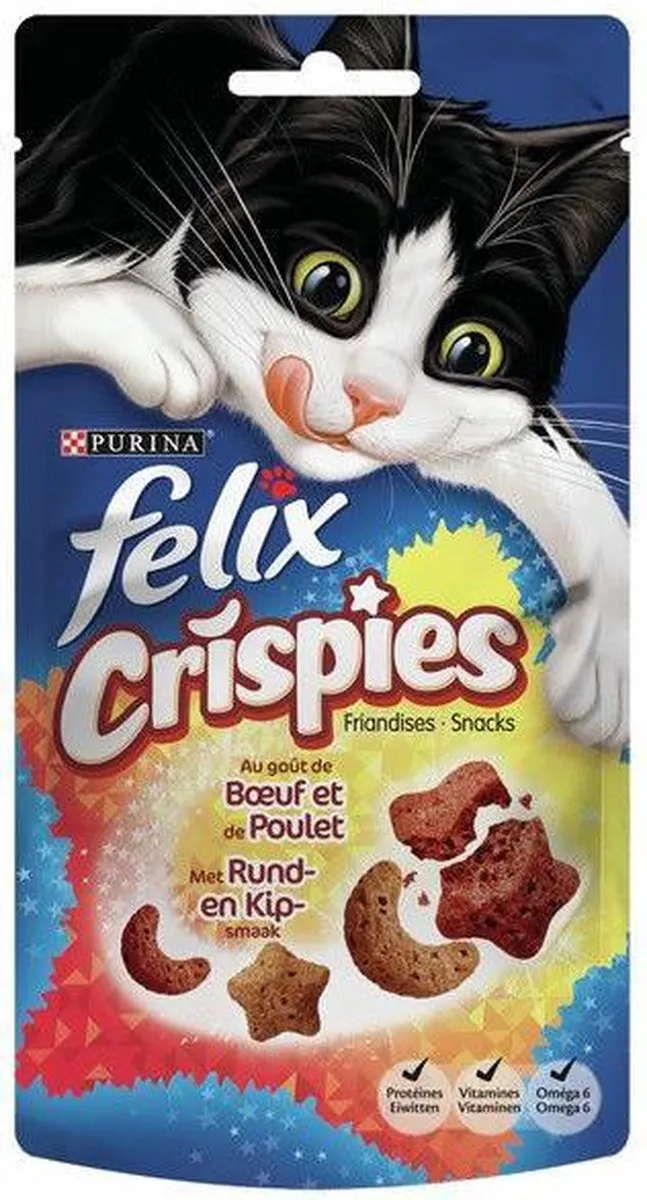 Felix Crispies Rund & Kip Kattensnack 45g