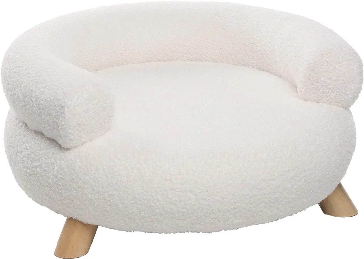 Flamingo Deteno Rond Hondenbed 54x54cm - Wit - afbeelding 6 van 6