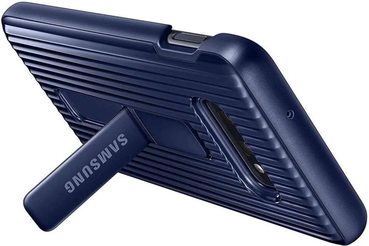 Samsung Galaxy S10e Beschermhoes Stand Blauw/Zwart